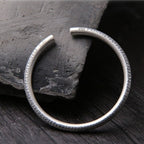 999 Pure Silver Open Cuff Bangle with Heart Sutra Design