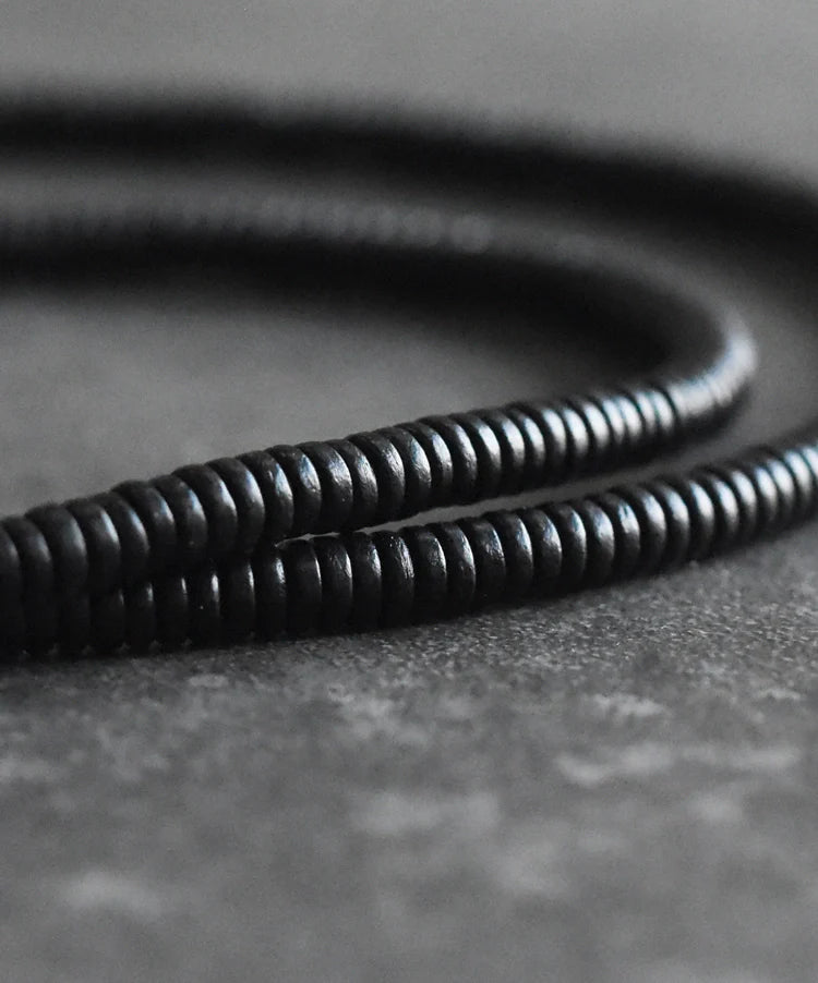 Ebony Wood & Brass Protection Bracelet – Multi-Layer Beads for Strength & Stability