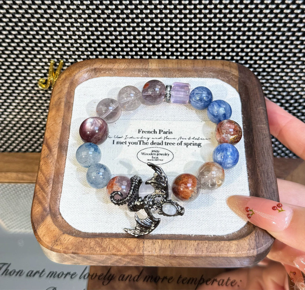 Nezha Series Bracelet –  Amethyst Phantom Kyanite Lepidolite K2 Crystal Bracelet for Women
