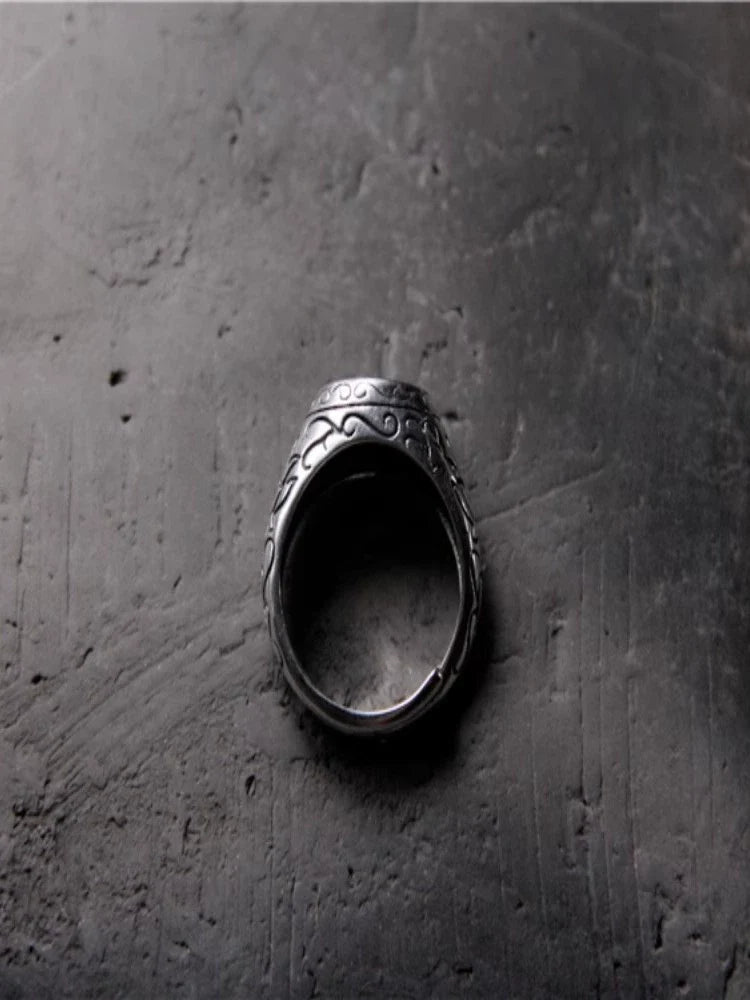 S925 Sterling Silver Vintage Silver Bergamot Orchid Finger Ring, Open Ring