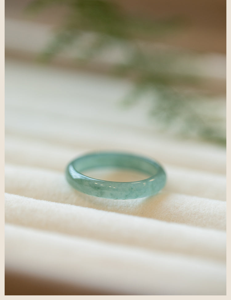 Natural A-Grade Icy Blue Jadeite Ring | Buddha3bodhi Spiritual Couple Rings