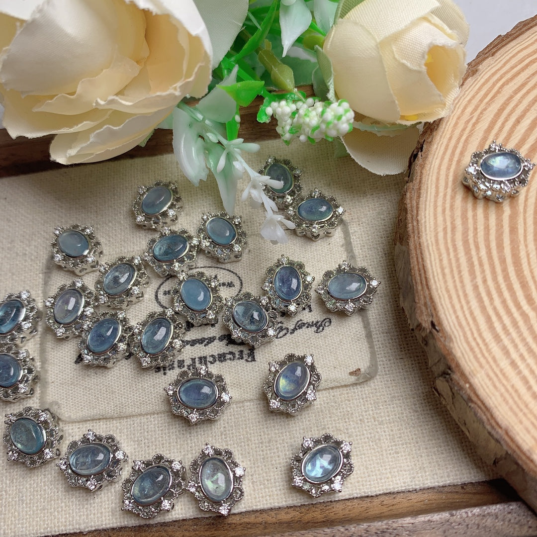 Natural Aquamarine Bead with Hole – DIY Bracelet & Pendant Jewelry Making Accessory