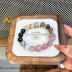 [Lady Rocky] Nezha Series Bracelet – Pink Agate & Thousand Layer Phantom Bracelet for Women