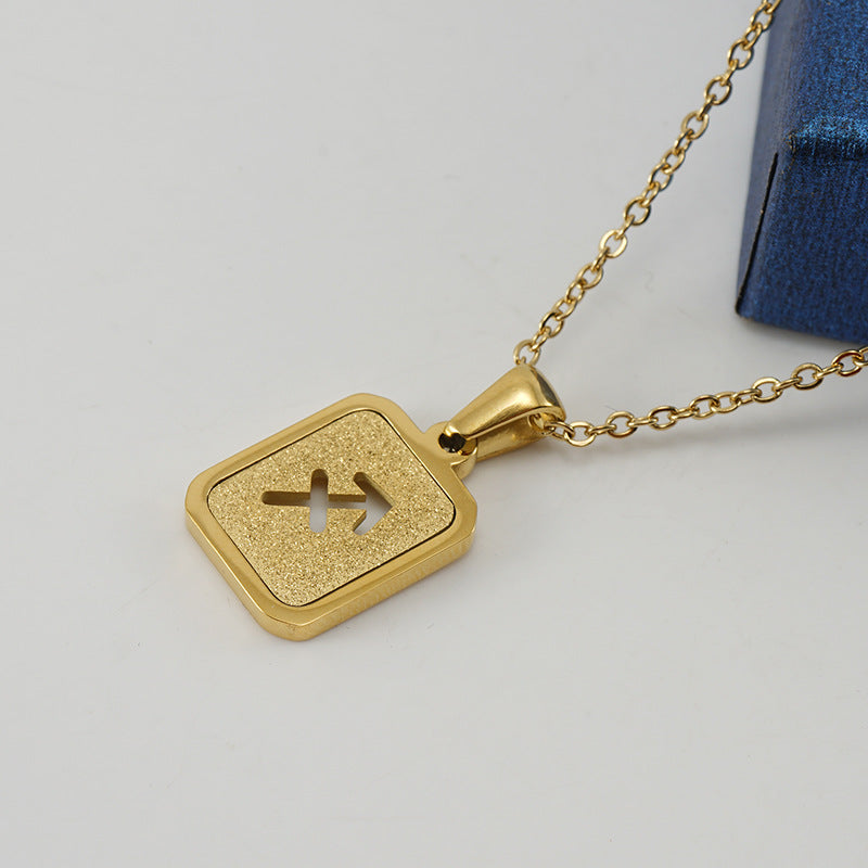 New Zodiac Sign Necklace – 12 Constellations Gold-Tone Titanium Steel Pendant