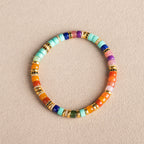 Natural Rainbow Multi-Gemstone Bead Bracelet 🌈