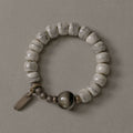 Tibetan Yak Bone & Golden Obsidian Bracelet with Brass Accents – For Strength & Protection