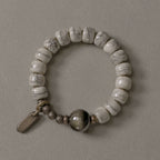 Tibetan Yak Bone & Golden Obsidian Bracelet with Brass Accents – For Strength & Protection