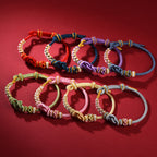 Handmade Red String Bracelet with Mandala Peach Blossom Knot – Couples’ Matching Set for Love and Connection
