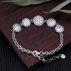 925 Sterling Silver Double-Sided Five Wealth Gods Bracelet