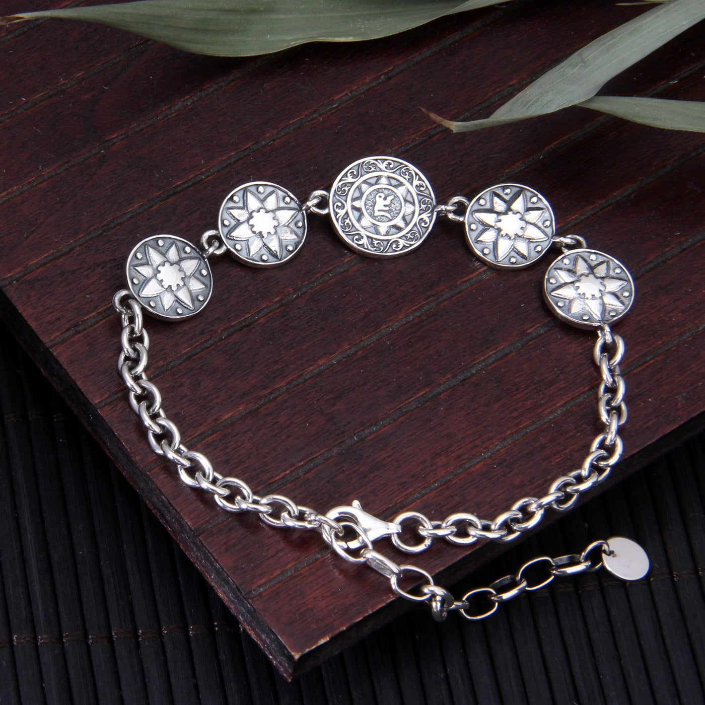925 Sterling Silver Double-Sided Five Wealth Gods Bracelet