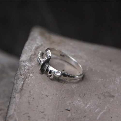 925 Sterling Silver Samurai Sword Ring for Men