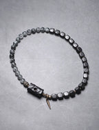 Double-Layer Black Rutilated Quartz & Ebony Wood Bracelet Men’s Vintage Protection Beads