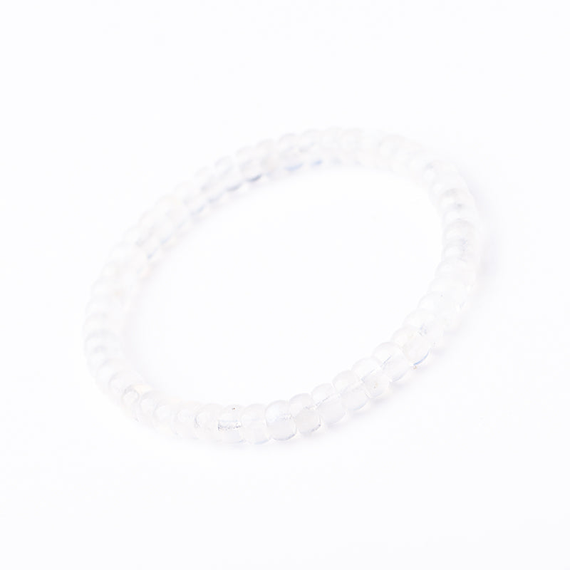 Natural Sri Lankan White Moonstone Straight-Cut Beaded Bracelet - Elegant Gift for Her