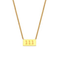 111-999 Angel Number Tag Necklace Stainless Steel Dainty Necklace