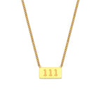 111-999 Angel Number Tag Necklace Stainless Steel Dainty Necklace