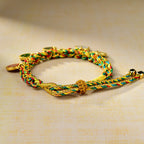 Tibetan Five Wealth Gods Blessing Bracelet – Handwoven with Green Tara Energy