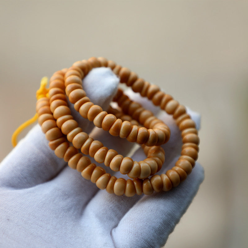 Buddha3bodhi 7mm White Jade Bodhi Garlic Clove 108 Mala Bracelet