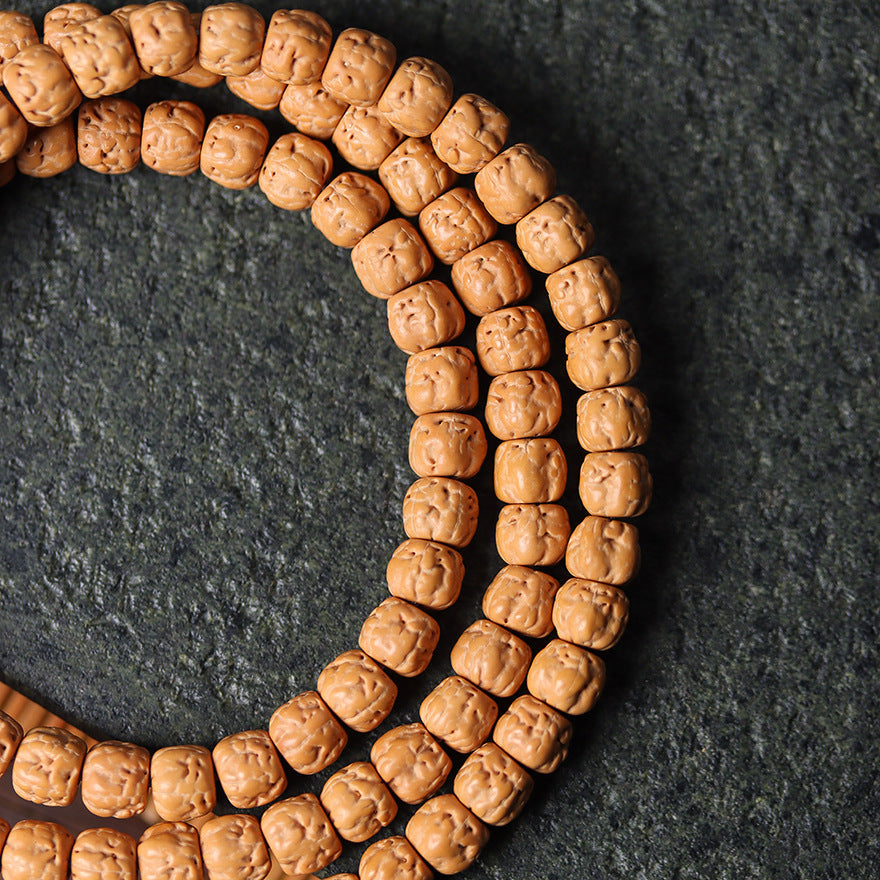 Premium Tibetan Buddha Hand Rudraksha Bodhi 108 Mala – Unisex Bracelet