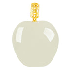 Natural Aged Hetian White Jade Small Apple Pendant for Women