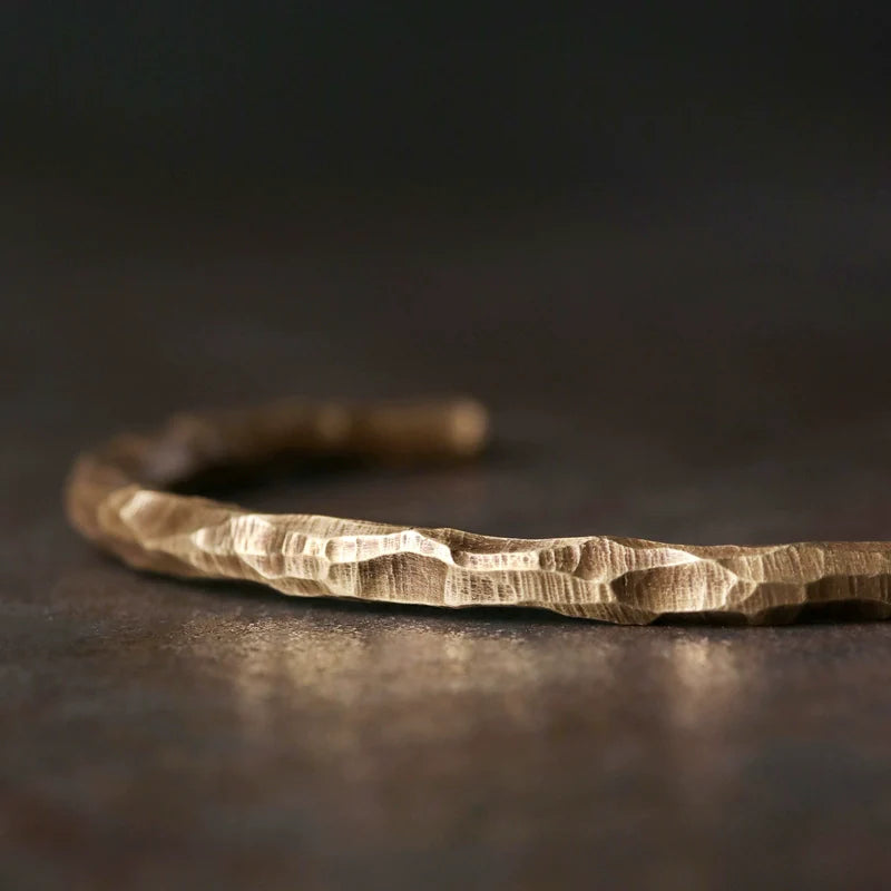 Tibetan Brass Cuff Bracelet Couple Jewelry with Sacred Design