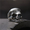 Adjustable S925 Sterling Silver Vintage Skull Ring for Men