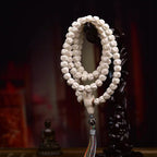 Natural Deer Antler 108 Mala Beads – Meditation Prayer Necklace