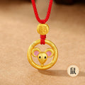 Year of the Horse Chinese Zodiac Red String Necklace – Handwoven Luck Amulet