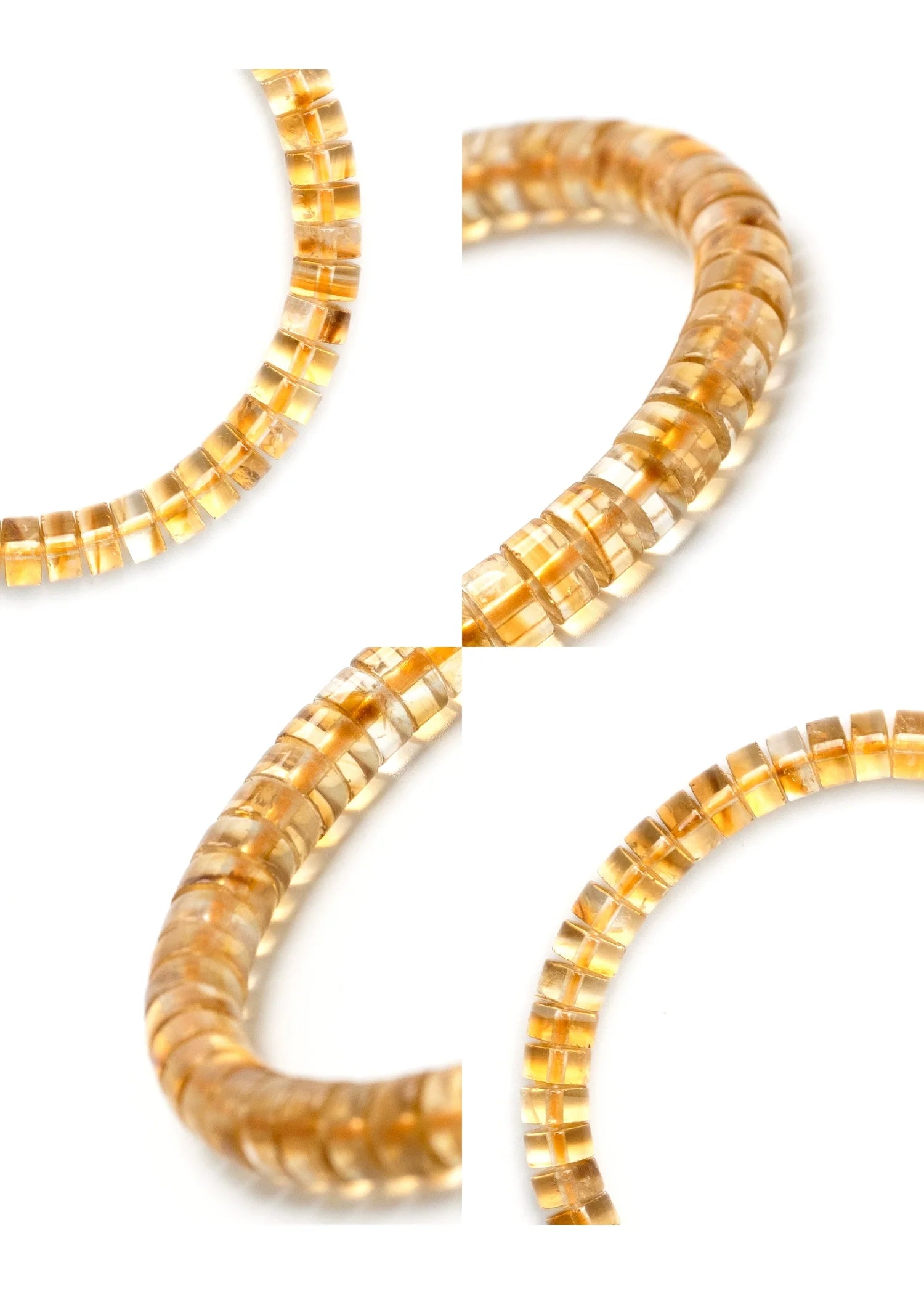 Natural Yellow Himalayan Quartz Straight-Cut Thin Slice Bracelet