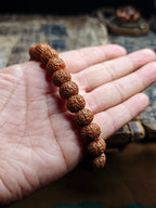 Dragon Scale Pattern Small Rudraksha Bodhi Bead Bracelet