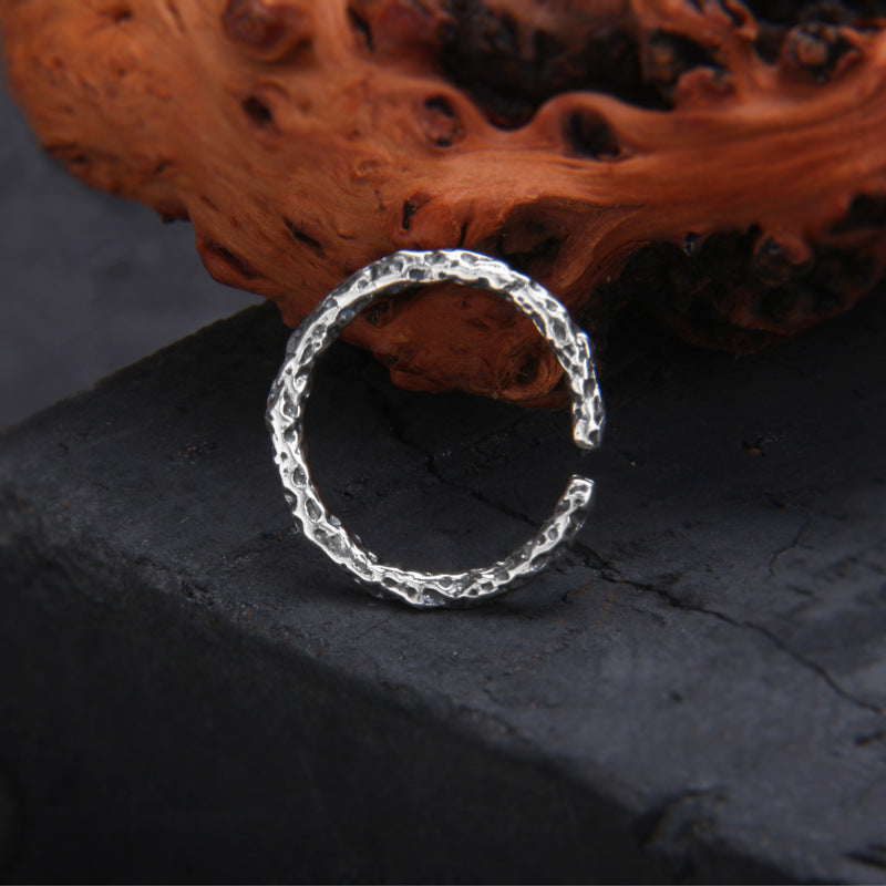 925 Sterling Silver Irregular Wrinkle Ring