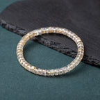 Natural Crystal Rutilated Quartz Bracelet - Precision Cut 3x6mm Beads