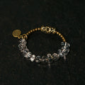 White Quartz & Brass Single-Strand Bracelet – Calm & Clarity for Women
