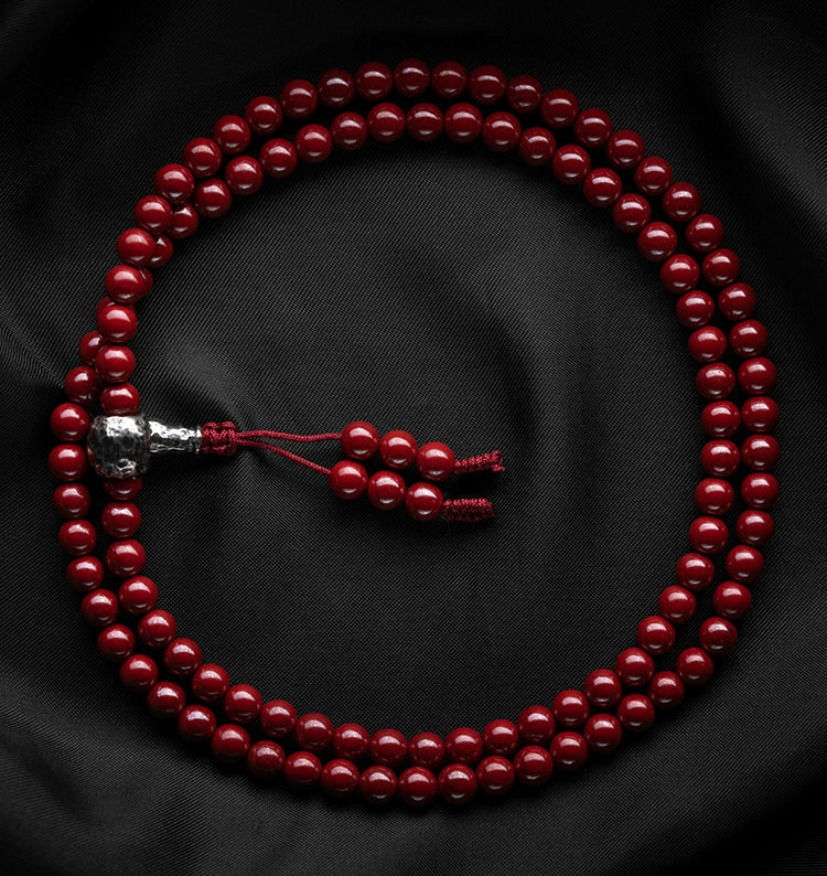 Buddha3bodhi 6mm Cinnabar 108 Bead Mala High-Quality Prayer Beads