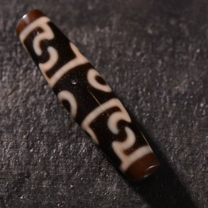 Tibetan Dzi Bead Pendant Agate, Length 58mm and Width 13mm, Totem Random