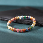 S925 Silver Natural Crystal Rainbow Multi-Gemstone Bracelet