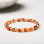 Colorful Pink Rabbit Hair Quartz Candy-Cut Square Bracelet