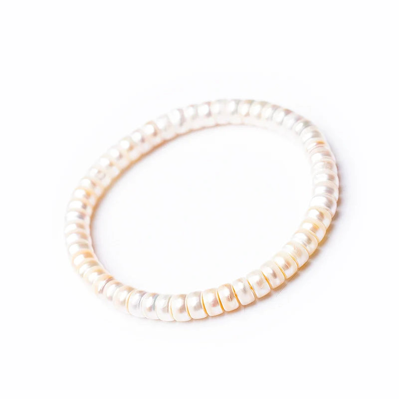 Natural Freshwater Pearl Straight-Cut & Tibetan Style Diagonal-Cut Bracelet – Elegant, Fashionable Women’s Jewelry