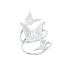 S925 Sterling Silver Adjustable Butterfly Wrap Ring for Women