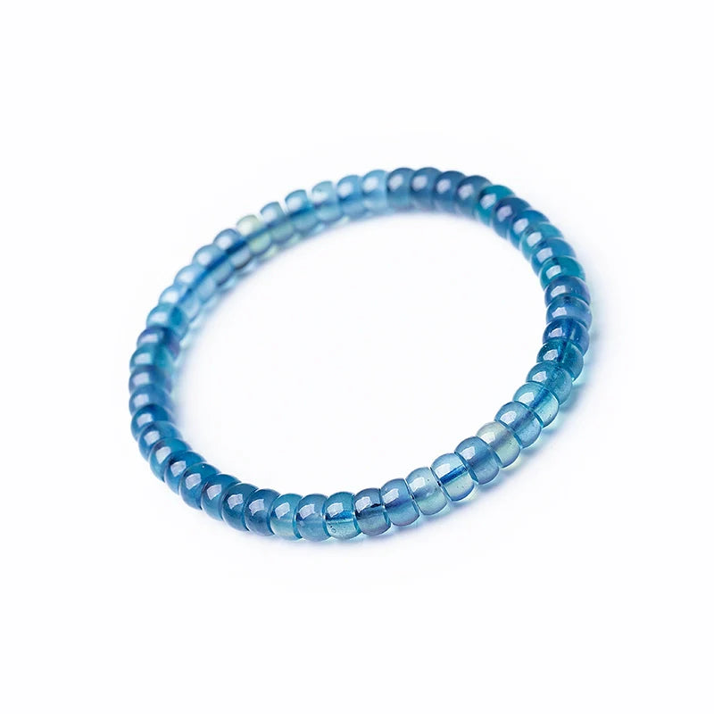 Natural Deep Blue Sapphire Straight-Cut Thin Slice Bracelet