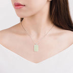 Natural Aged Hetian White Jade Wushi Plaque Pendant for Women
