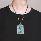 Natural Blue Water Jadeite Dragon Pendant – A-Grade Jade, Powerful Eastern Protection Talisman