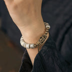 Tibetan Handmade Yak Bone & Brass Bracelet · Natural Strength, Timeless Elegance
