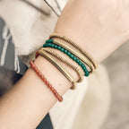 Tibetan Agate & Brass Multi-Layer Bracelet · Couple Jewelry for Grounding & Passion · 4 Colors Available