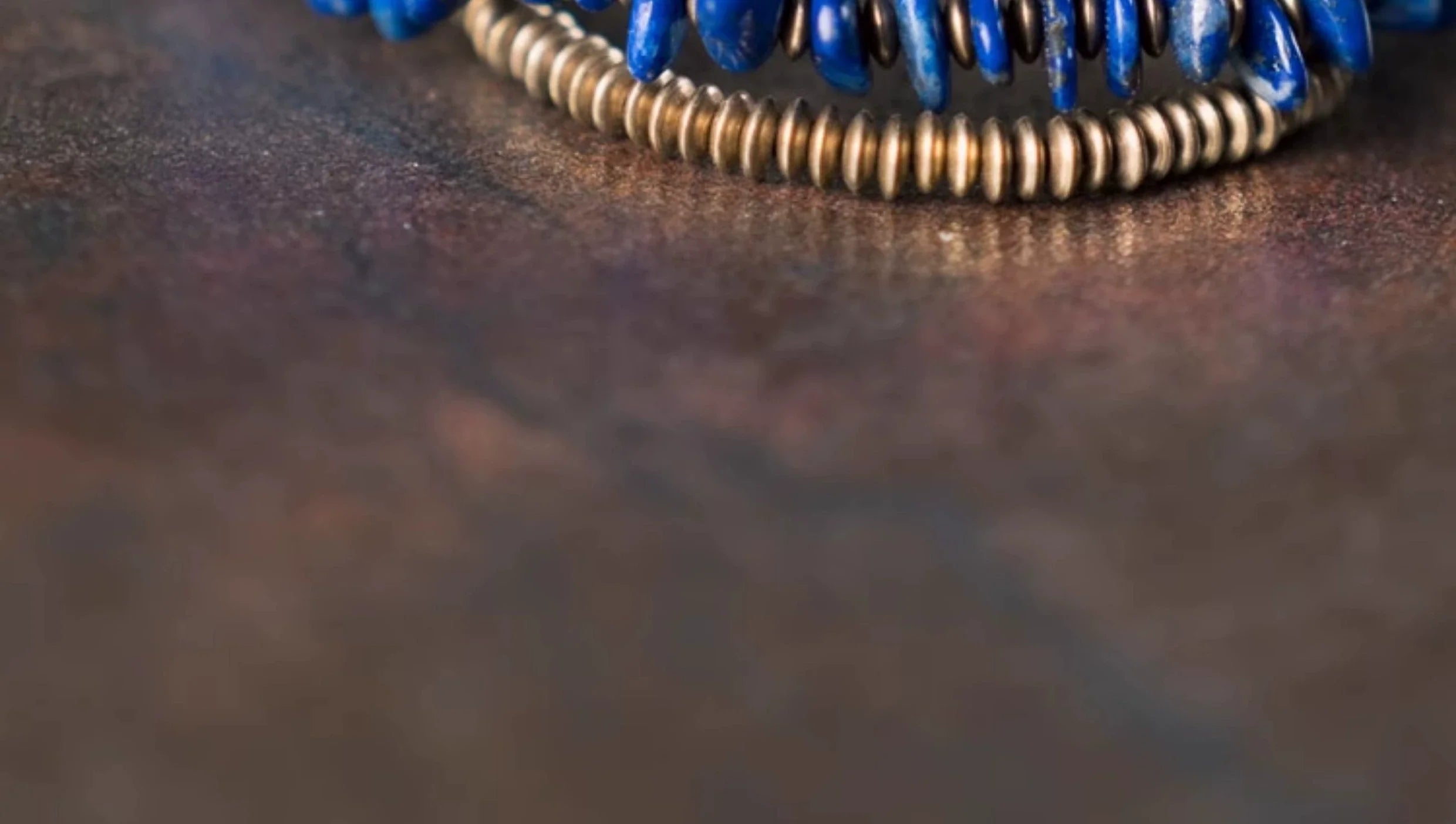 Irregular Lapis Lazuli& Brass Multi-Layer Bracelet Handcrafted Tibetan Jewelry for Protection & Balance