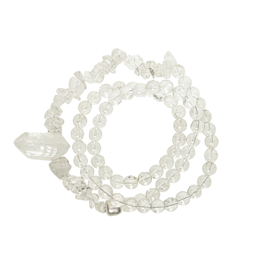 Multi-Layer Clear Quartz Wrap Bracelet Calm & Clarity Jewelry for Women