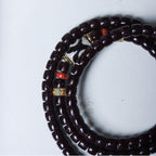 Cinnabar-Infused Star and Moon Bodhi 108 Mala Beads Bracelet