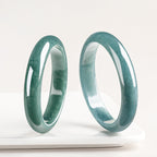 Natural A-Grade Blue Water Jadeite Bangle – Peaceful Bangle, Ice-Type Jadeite for Women