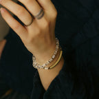 Double-Layer White Quartz Bracelet Layered Crystal Energy Jewelry for Women