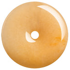 Natural Xinjiang Golden Silk Jade Pi Disc Pendant – Hand-Carved Peace Charm, Unisex Feng Shui Jewelry