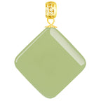 Natural Hetian Jade Square Pendant Necklace for Women